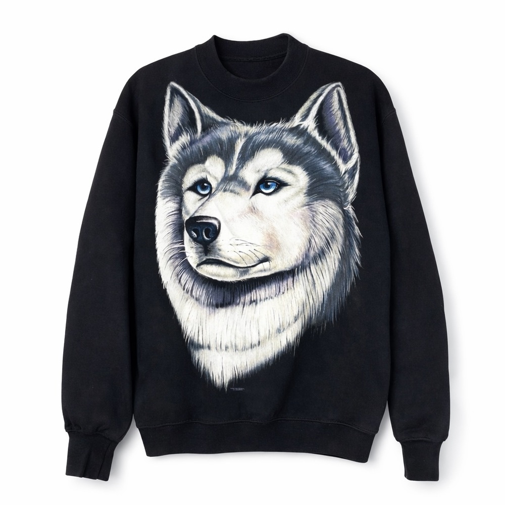 Vintage 1995 Big Print Wolf Sweatshirt Large